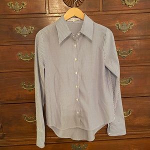 {english factory} Striped Coastal Grandmother Button Down Shirt